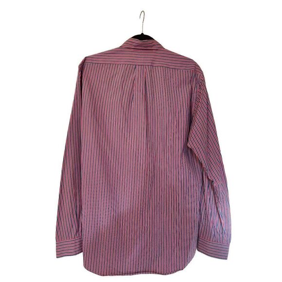 Ralph Lauren men's blue pink and white striped button down collared custom fit d - Picture 2 of 9